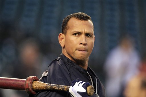 In this Wednesday, Oct. 17, 2012 file photo, New York Yankees' Alex Rodriguez takes batting practice before Game 4 of the American League championship series against the Detroit Tigers, in Detroit.
