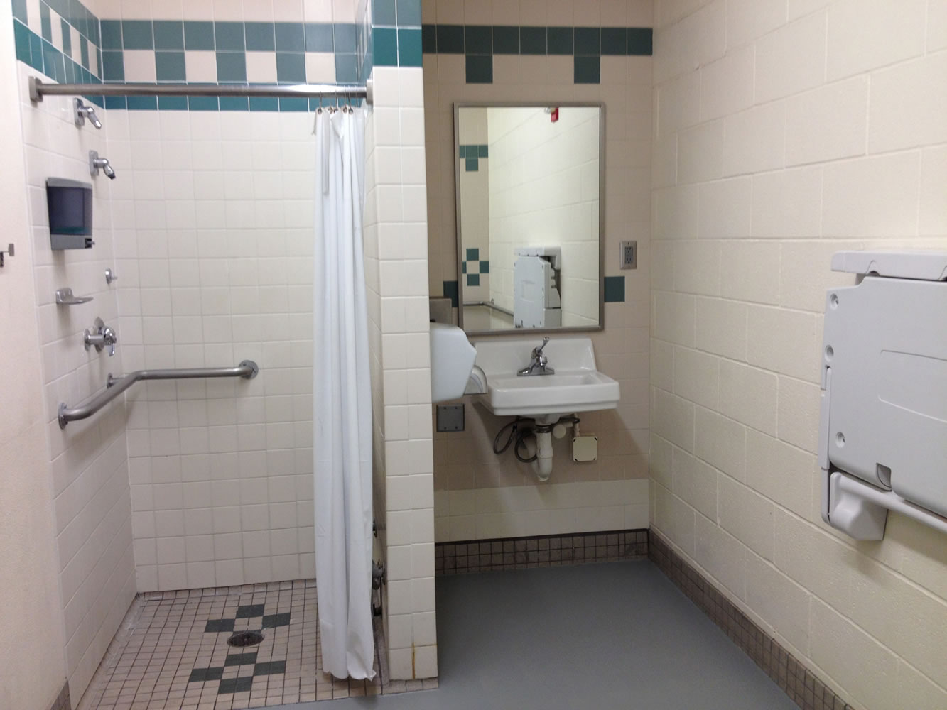 One of three private, family shower rooms used by the public at the James Parsley Community Center.