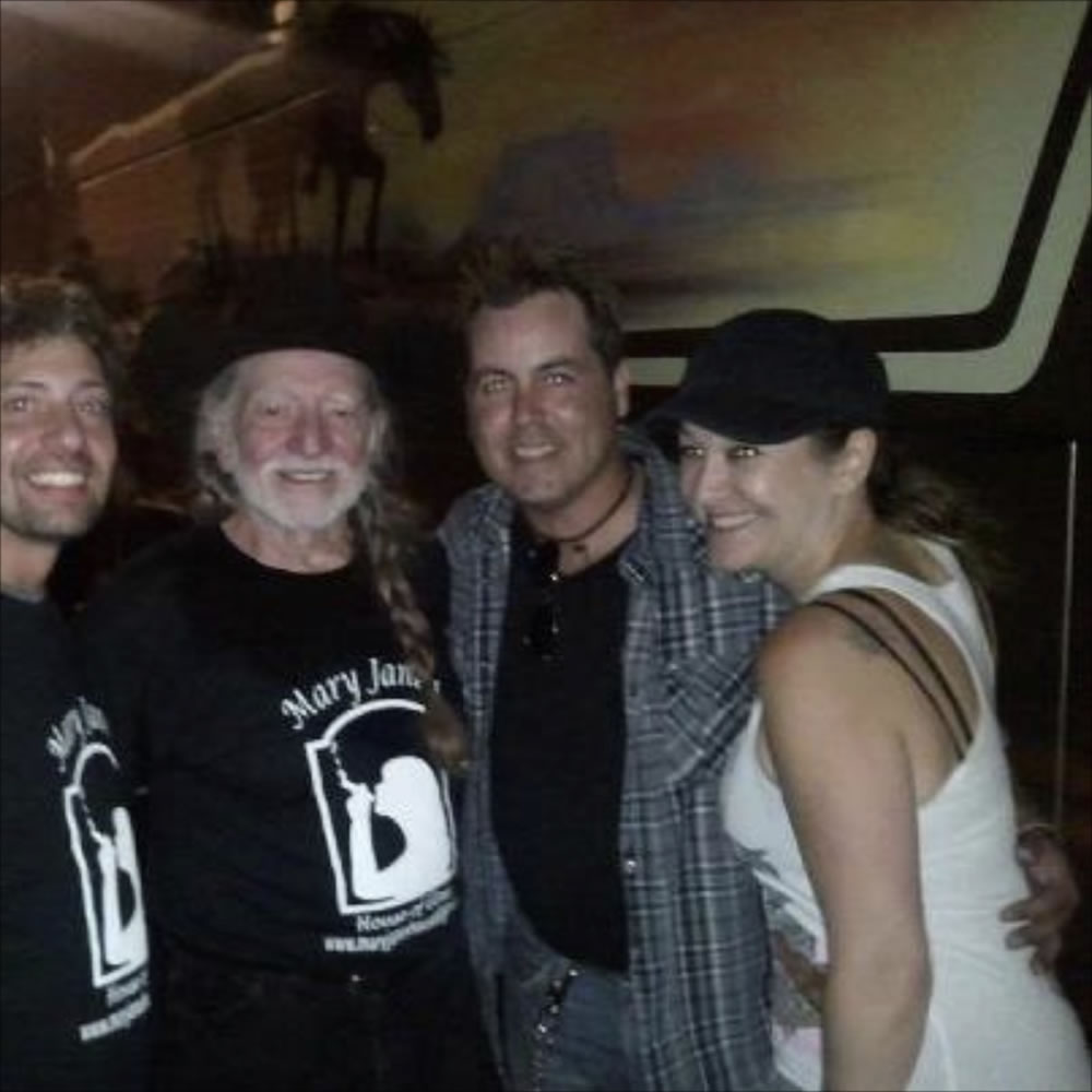 From left, Rich Morris, Willie Nelson, Lock, Stock &amp; Barrel's John Stanford, Cathy Stanford after a recent concert.