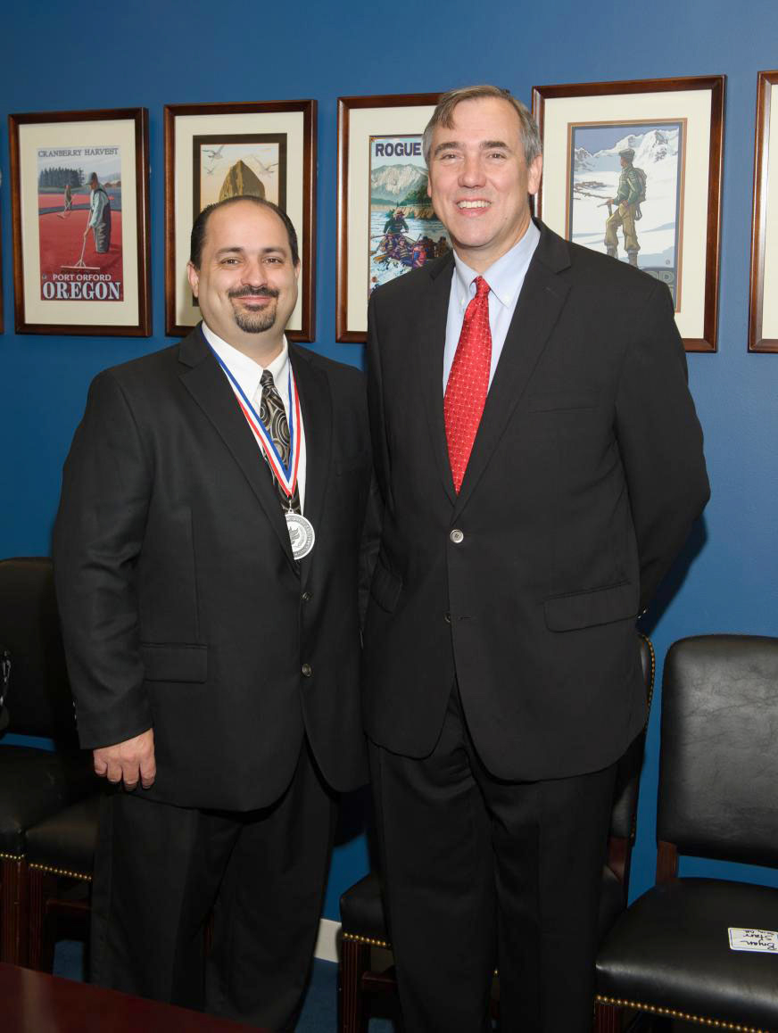 Brush Prairie: Vancouver's James Johnston, left, picked as 2013 Oregon Middle School Principal of the Year, visited Washington, D.C., in September, where he discussed educational issues with politicians including U.S. Sen.