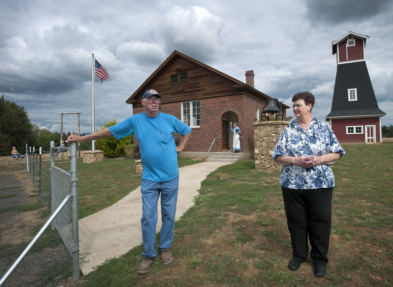 David Zylstra and his wife Carol pose for a portrait on their Ridgefield property in August.
