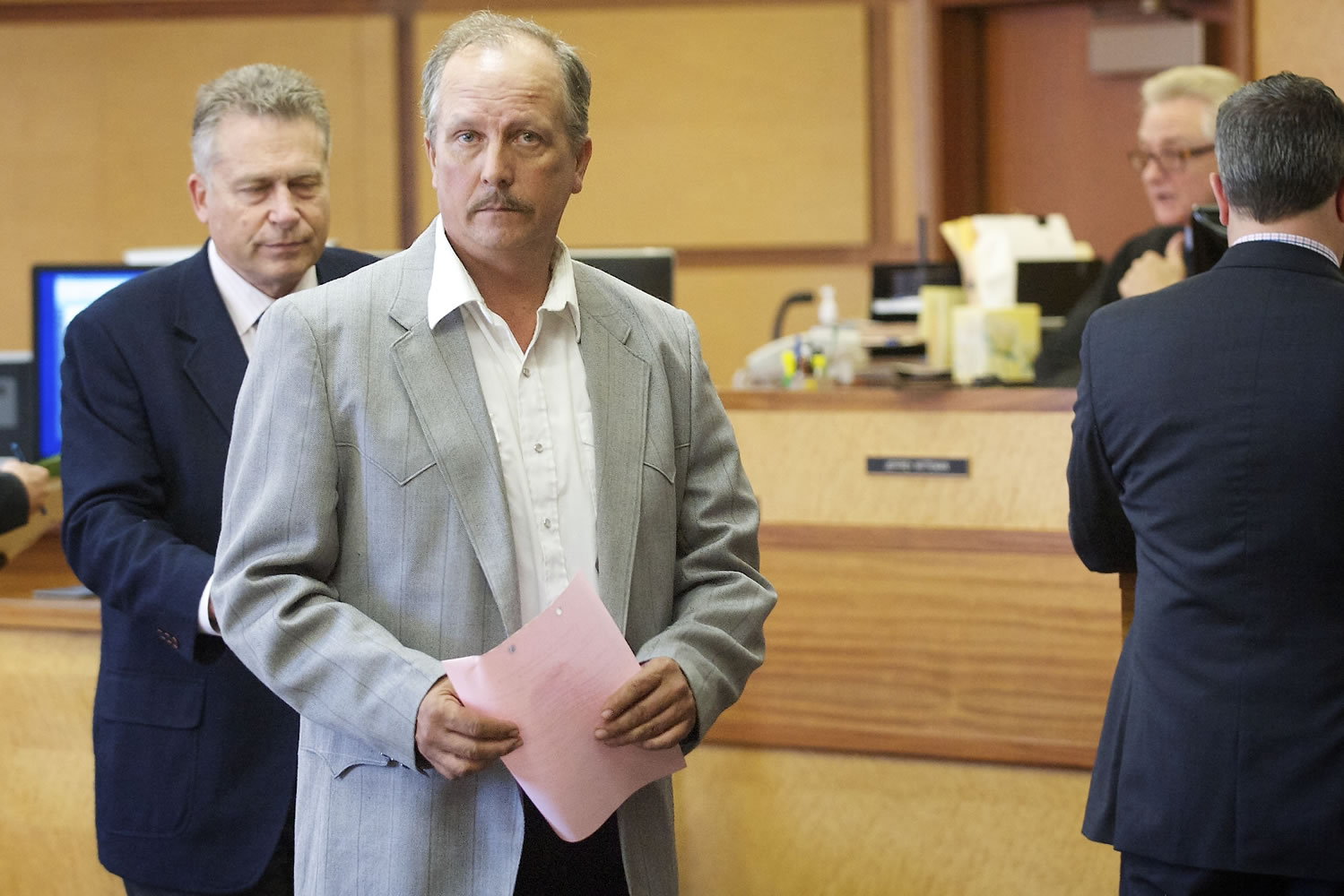 Jeffrey Barton, 52, of Vancouver appeared in Clark County District Tuesday to delay his case until November.