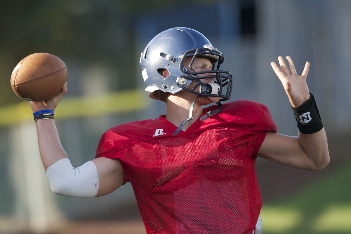 Hockinson High School senior quarterback Jess Krahn threw for 1,820 yards and 15 touchdowns last season for the Hawks.