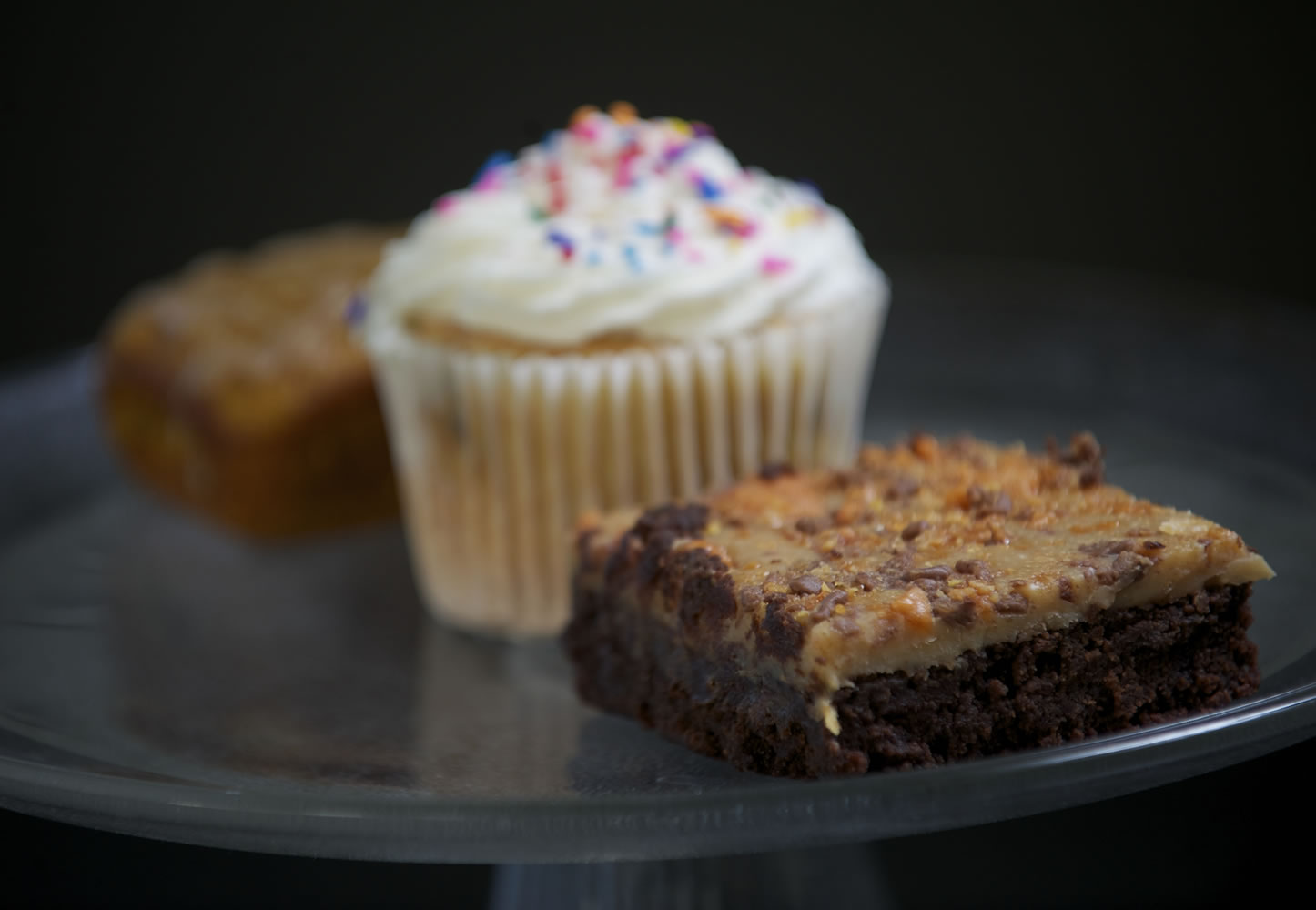 A Butterfinger brownie, chocolate chip cupcake and pumpkin loaf at Little Cups &amp; Grown Ups in Battle Ground.