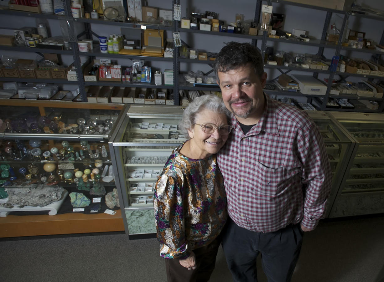 Arlene Handley, who founded what became Handley Rock and Jewelry Supply in 1968, with son Tom Handley, the store's co-owner.