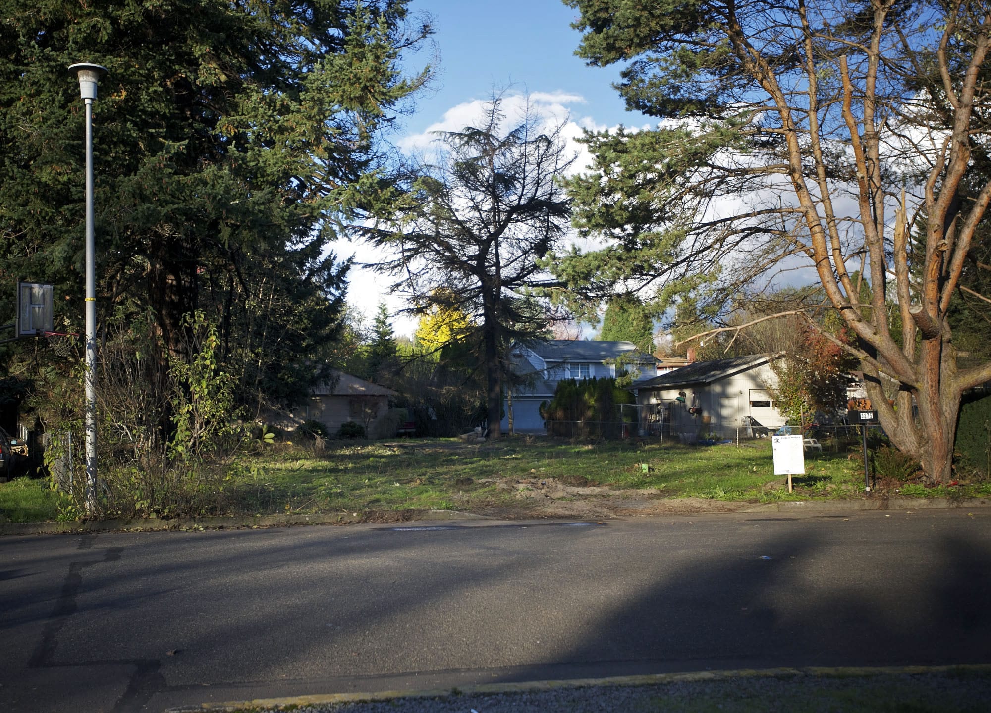 A mailbox remains at the site of the Steven Stanbary standoff in Washougal.