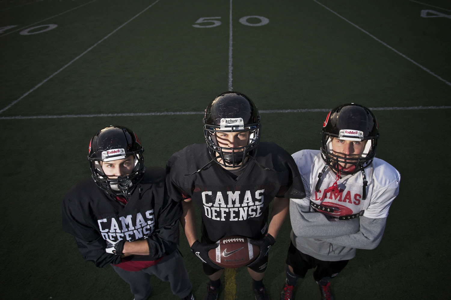 Camas players Zach Eagle, left, John Norcross and Nate Beasley have received individual 4A Greater St.