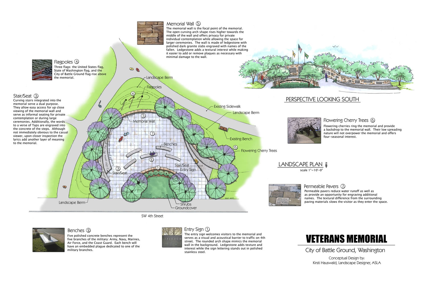 An artist's rendering of Battle Ground's proposed Veterans Memorial.