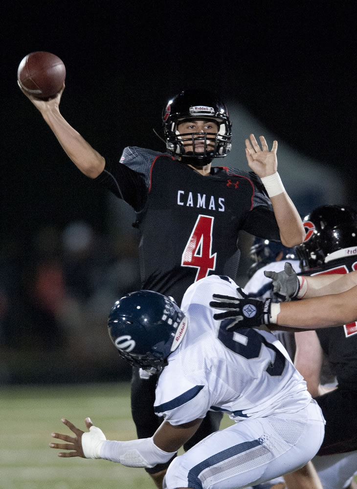 Camas quarterback Reilly Hennessey has thrown for 2,495 yards and 24 touchdowns this season, helping the Papermakers to a 12-0 record and a place in today's Class 4A state semifinal game.