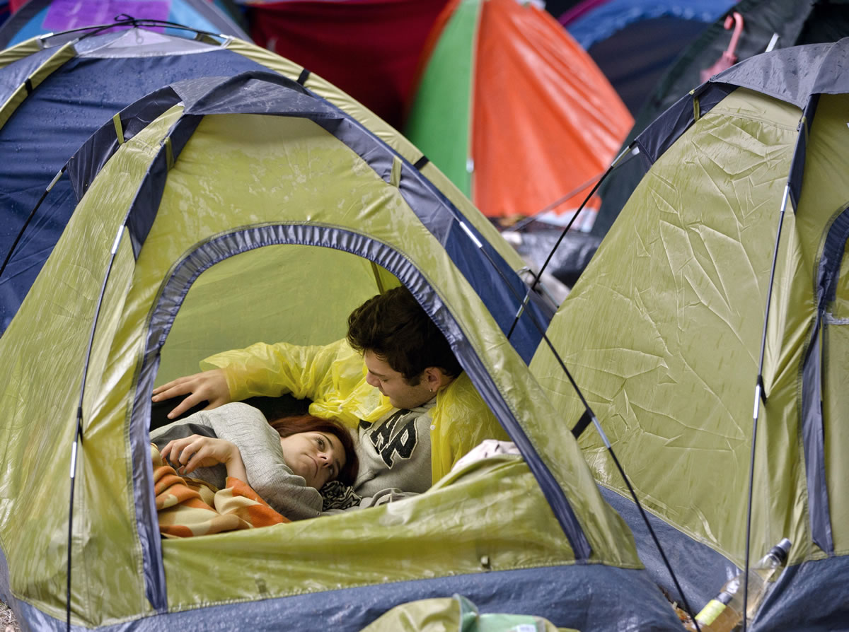 Protesters rest in a tent in Gezi Park, in Istanbul, Turkey, on Wednesday.