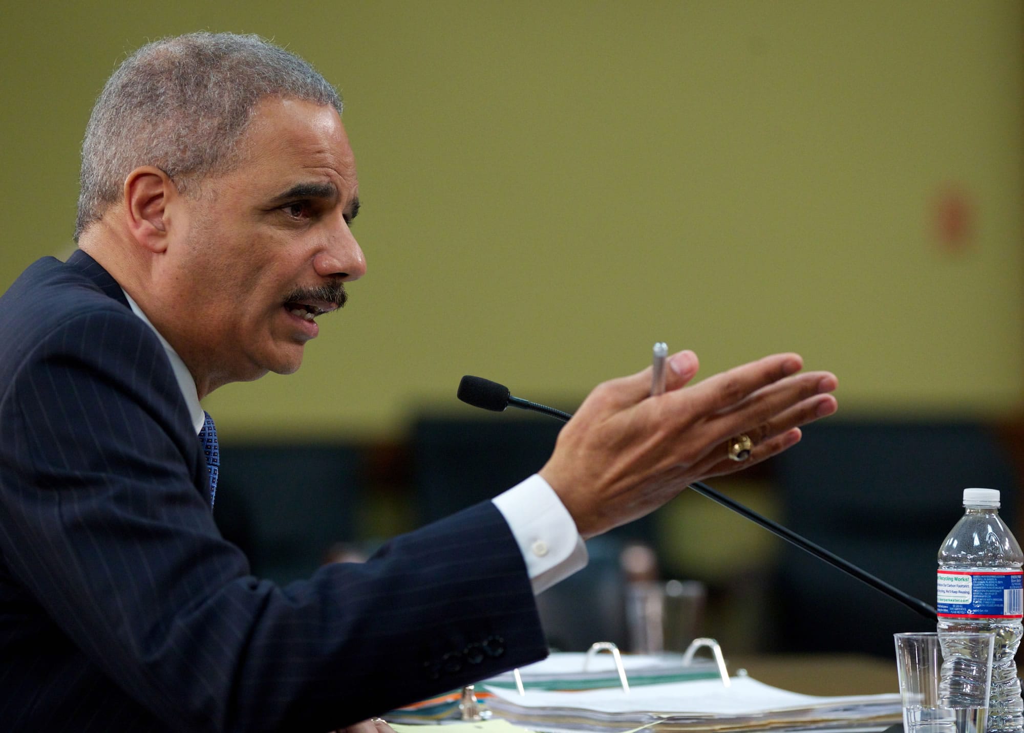 Attorney General Eric Holder testifies on Capitol Hill in Washington in April.