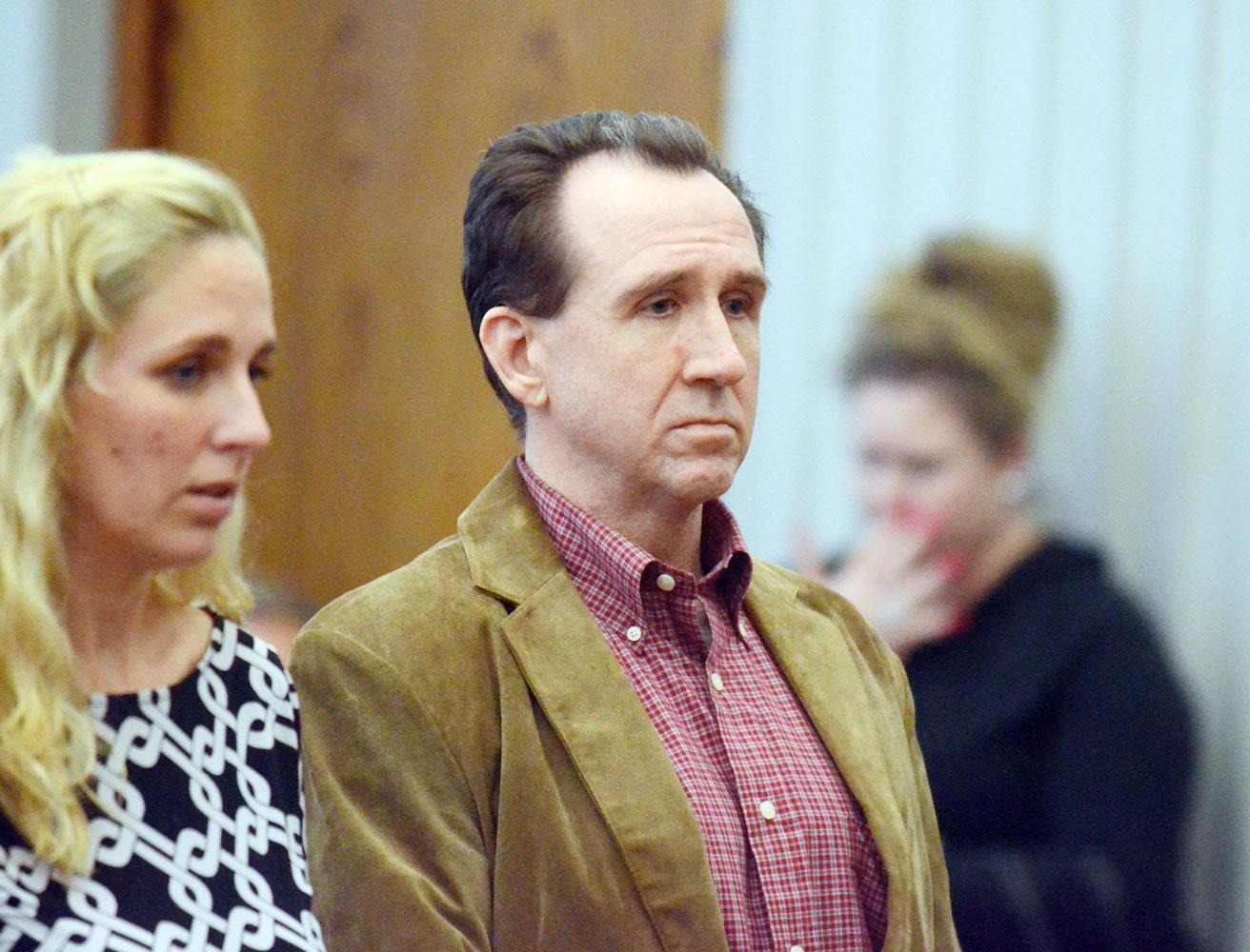 Larry Williams reacts as he is found guilty of manslaughter in the death of his adopted daughter, Hana, on Monday.