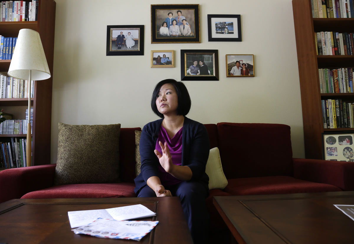 Terri Chung talks about her brother, Kenneth Bae, Wednesday in Lynnwood.