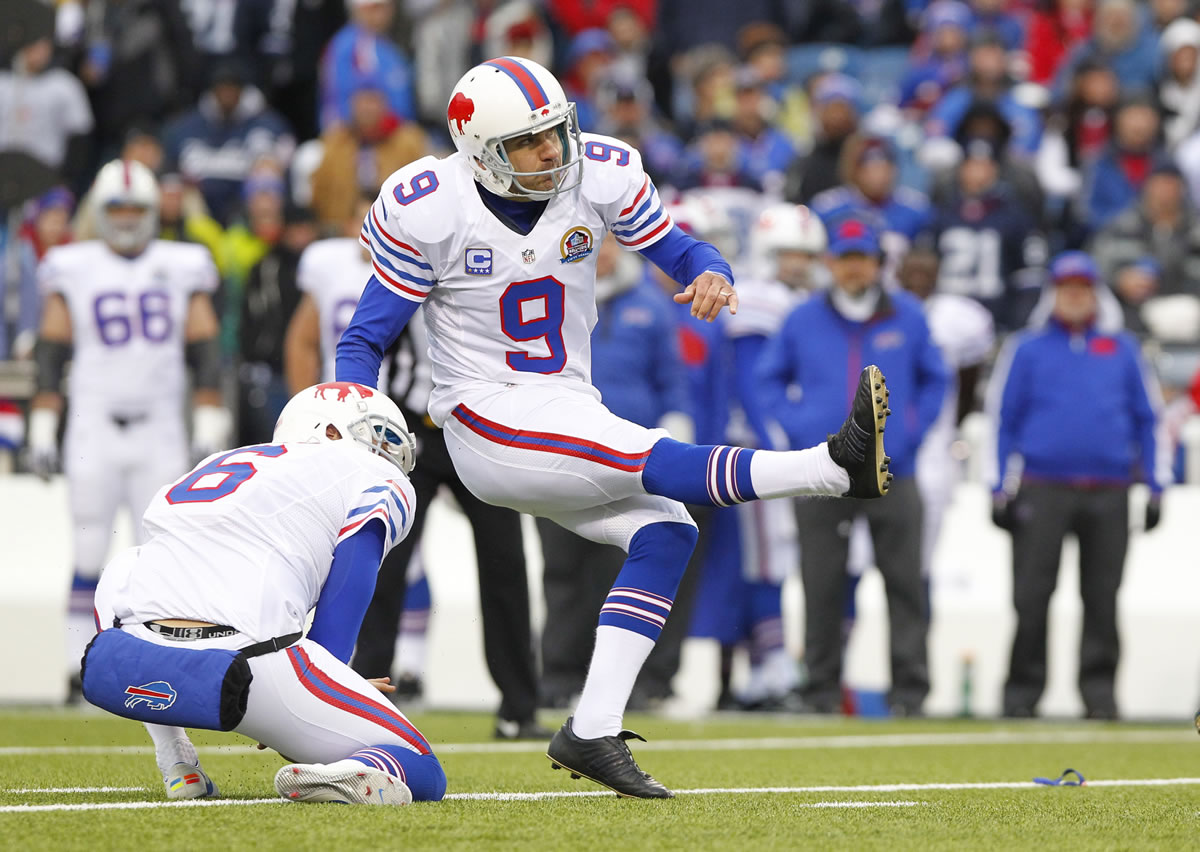 The Buffalo Bills' released kicker Rian Lindell (9) on Monday after 10 seasons with the team.The 36-year-old and a graduate of Mountain View High School, is the most accurate kicker in Bills history with a field goal percentage of 83.3 percent.