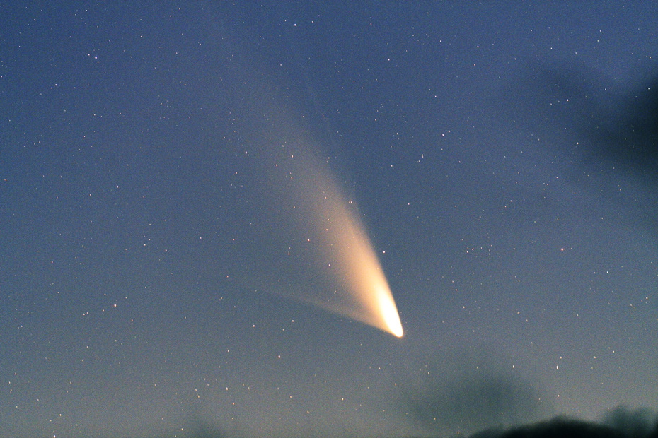 The comet, Pan-STARRS, seen from Queenstown, New Zealand.