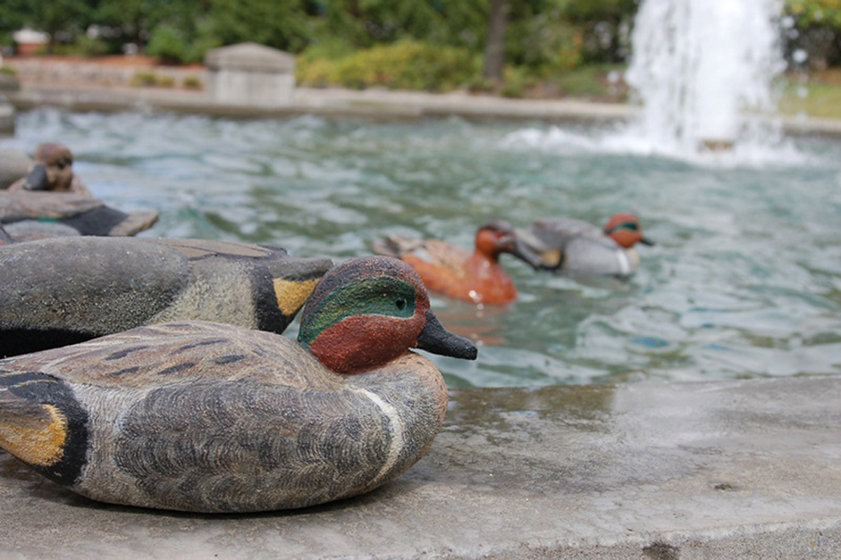 The Columbia Flyway Wildlife Show and competition will display a variety of decoys today and Sunday at the Water Resources Education Center in Vancouver.