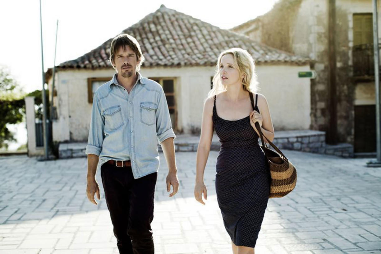 Ethan Hawke, left, and Julie Delpy, in a scene from &quot;Before Midnight,&quot; directed by Richard Linklater.