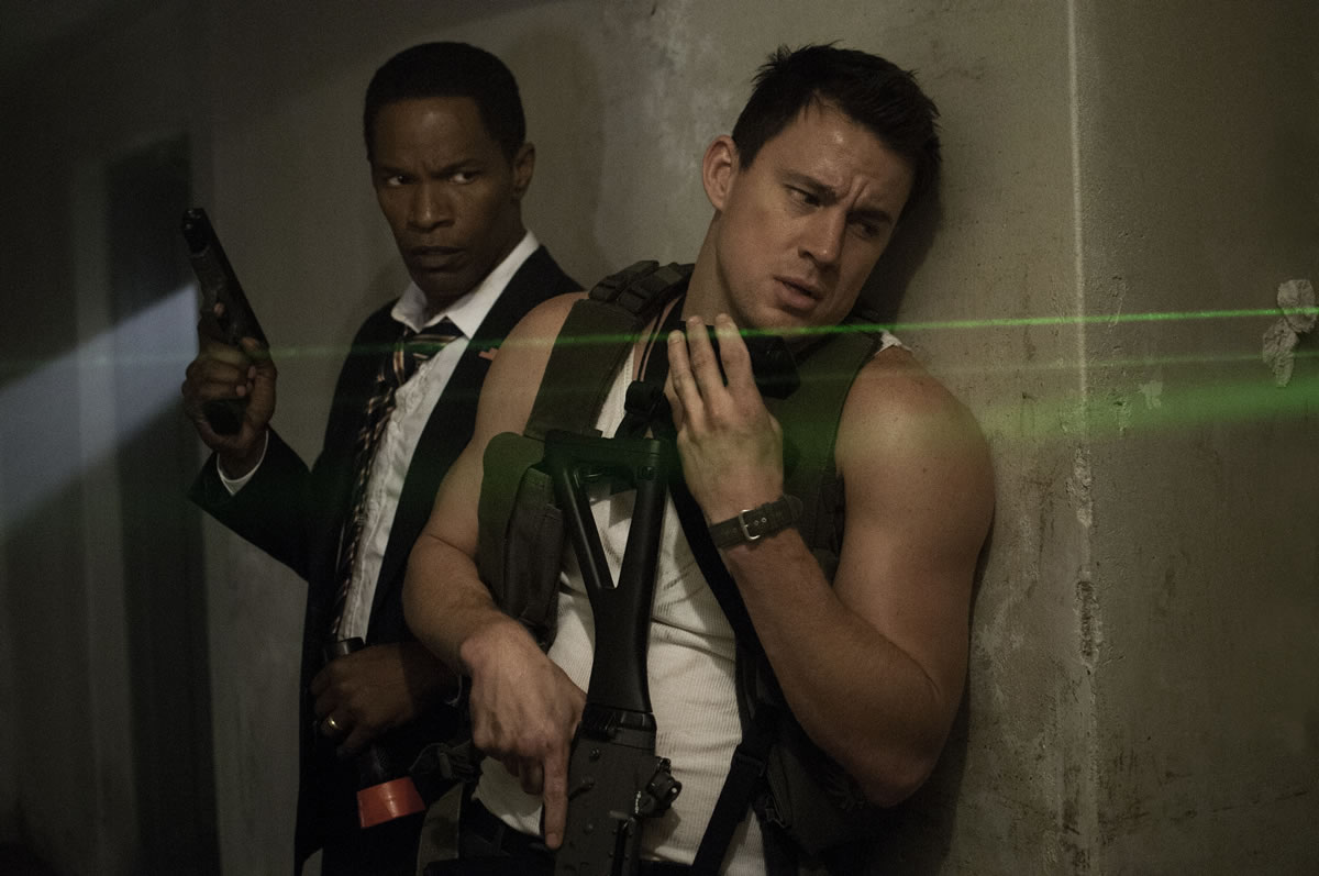 Sony Columbia Pictures
Jamie Foxx, left, and Channing Tatum in a scene from &quot;White House Down.&quot;
