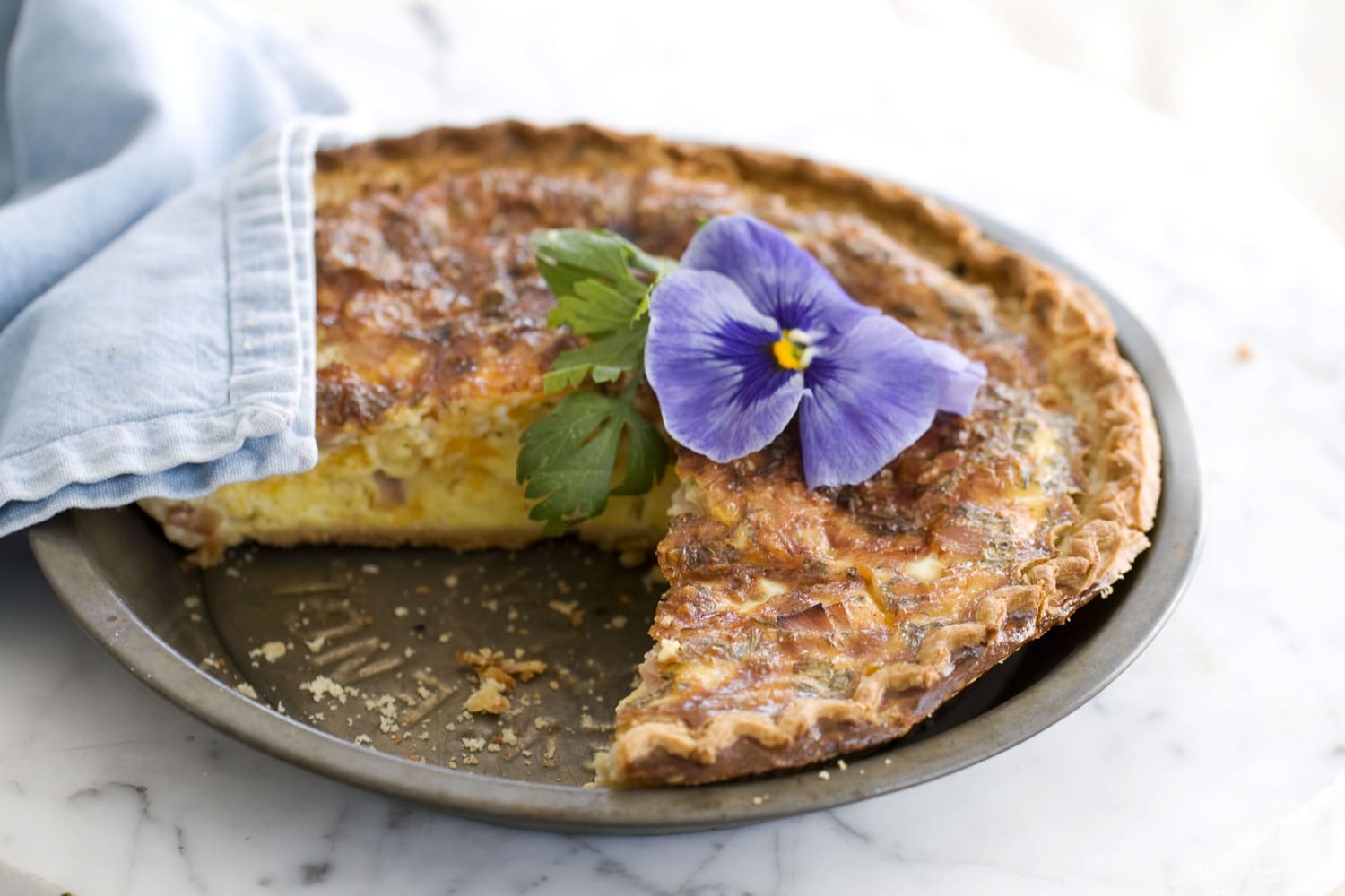 Ham and Cheddar Quiche for Mother's Day.