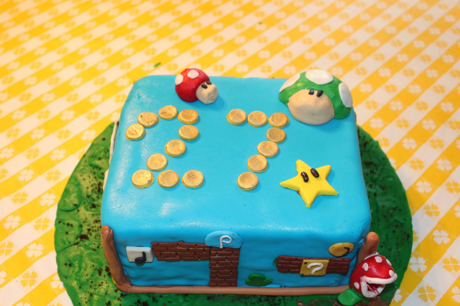 Justin Clark of Dallas made this Mario Brothers-themed square cake.