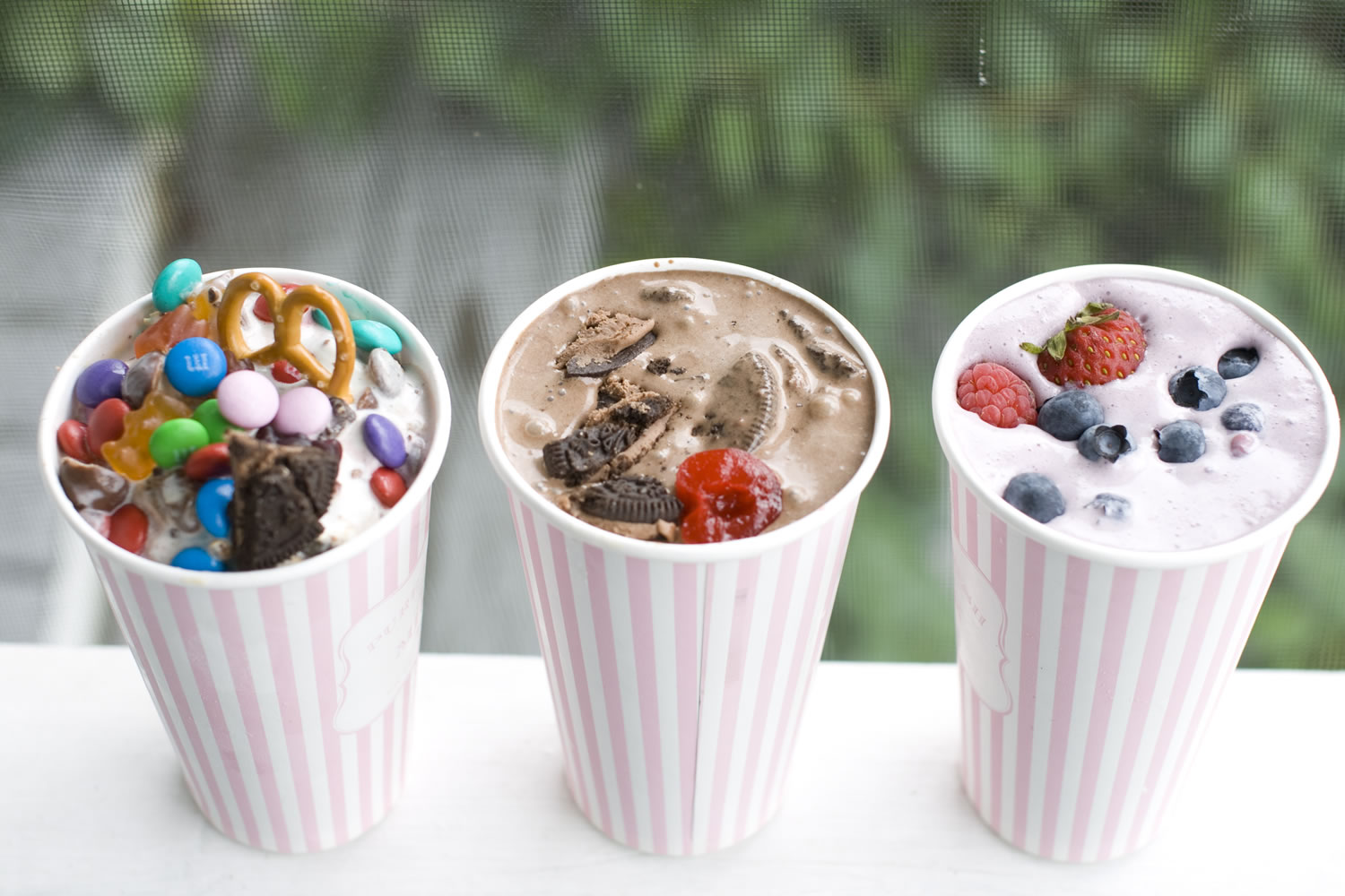 From left to right: Concession Stand, Dark Horse Cherry, Berry Basket DIY ice cream flurries