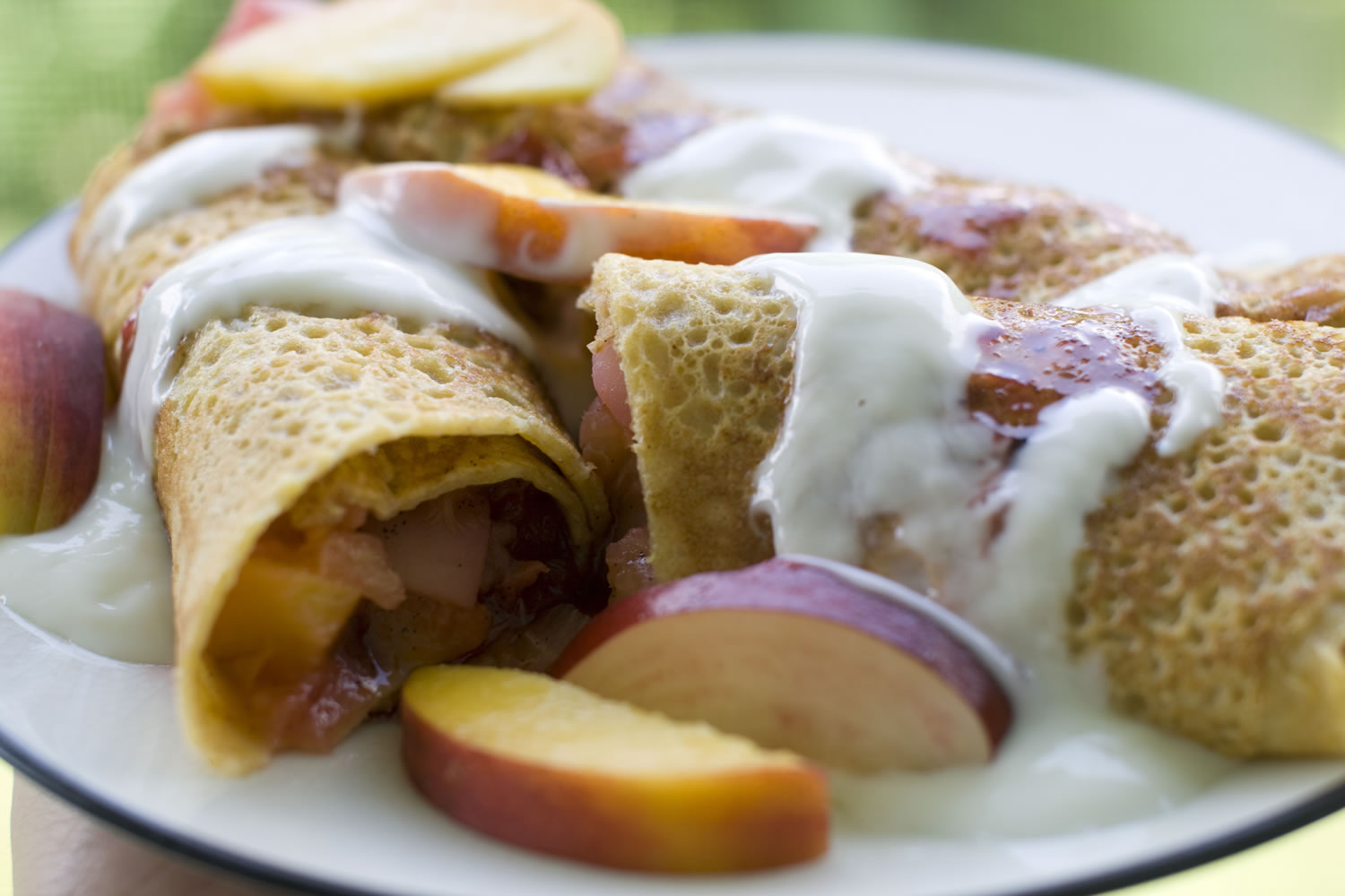 Corn Crepes Stuffed With Summer Fruits