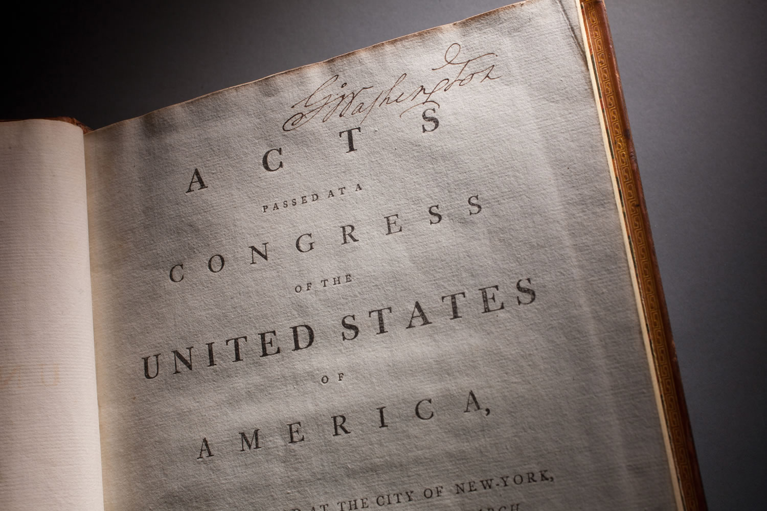 This undated handout photo provided by George Washington's Mount Vernon Estate &amp; Gardens shows George Washington's annotated copy of the Constitution and Bill of Rights.