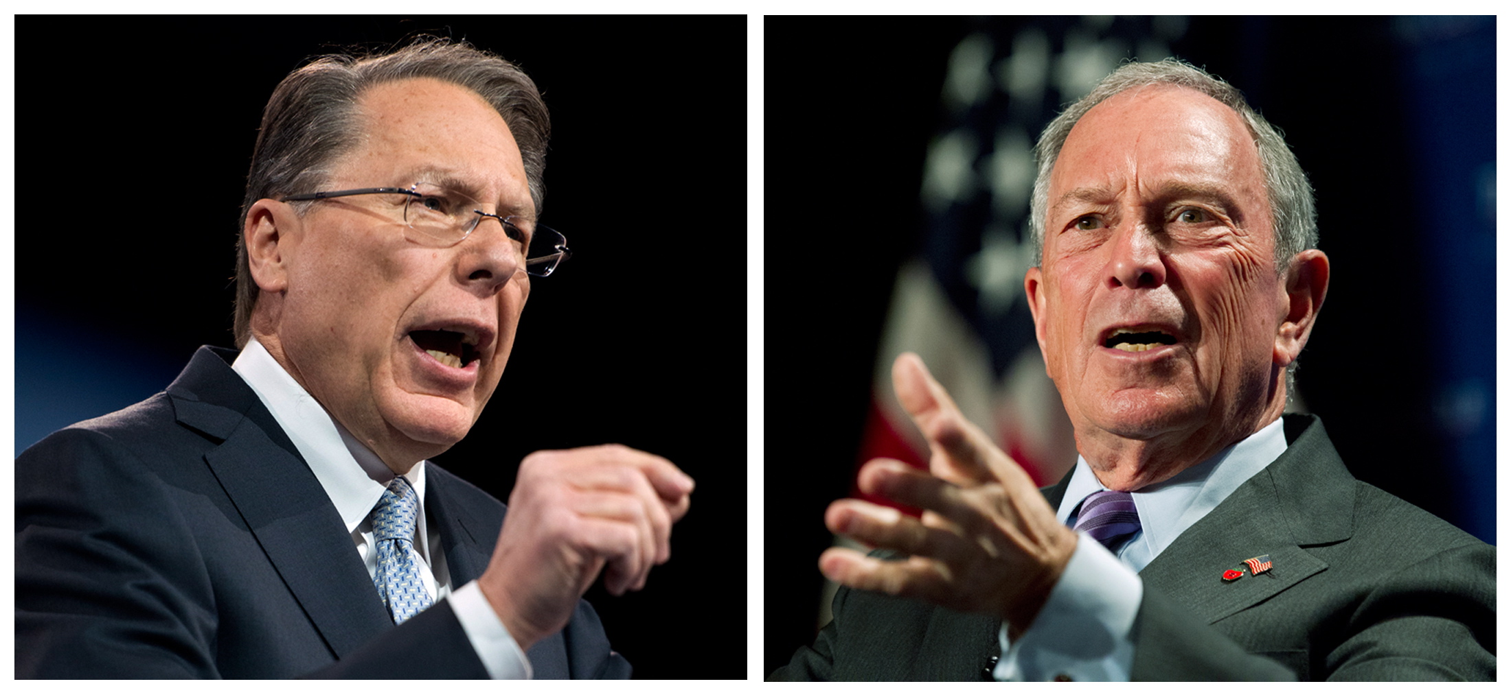 Wayne LaPierre, left, is CEO of the National Rifle Association.