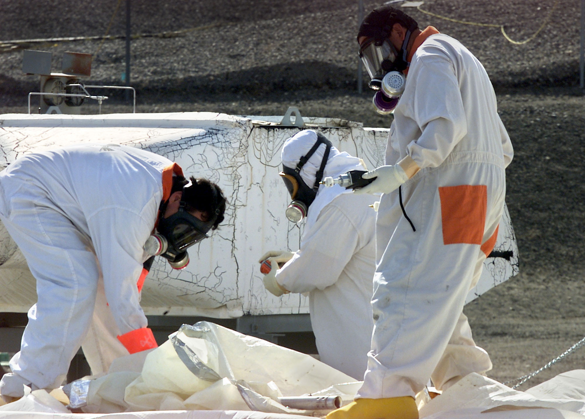 Workers at the tank farms on the Hanford Nuclear Reservation near Richland measure for radiation and the presence of toxic vapors.