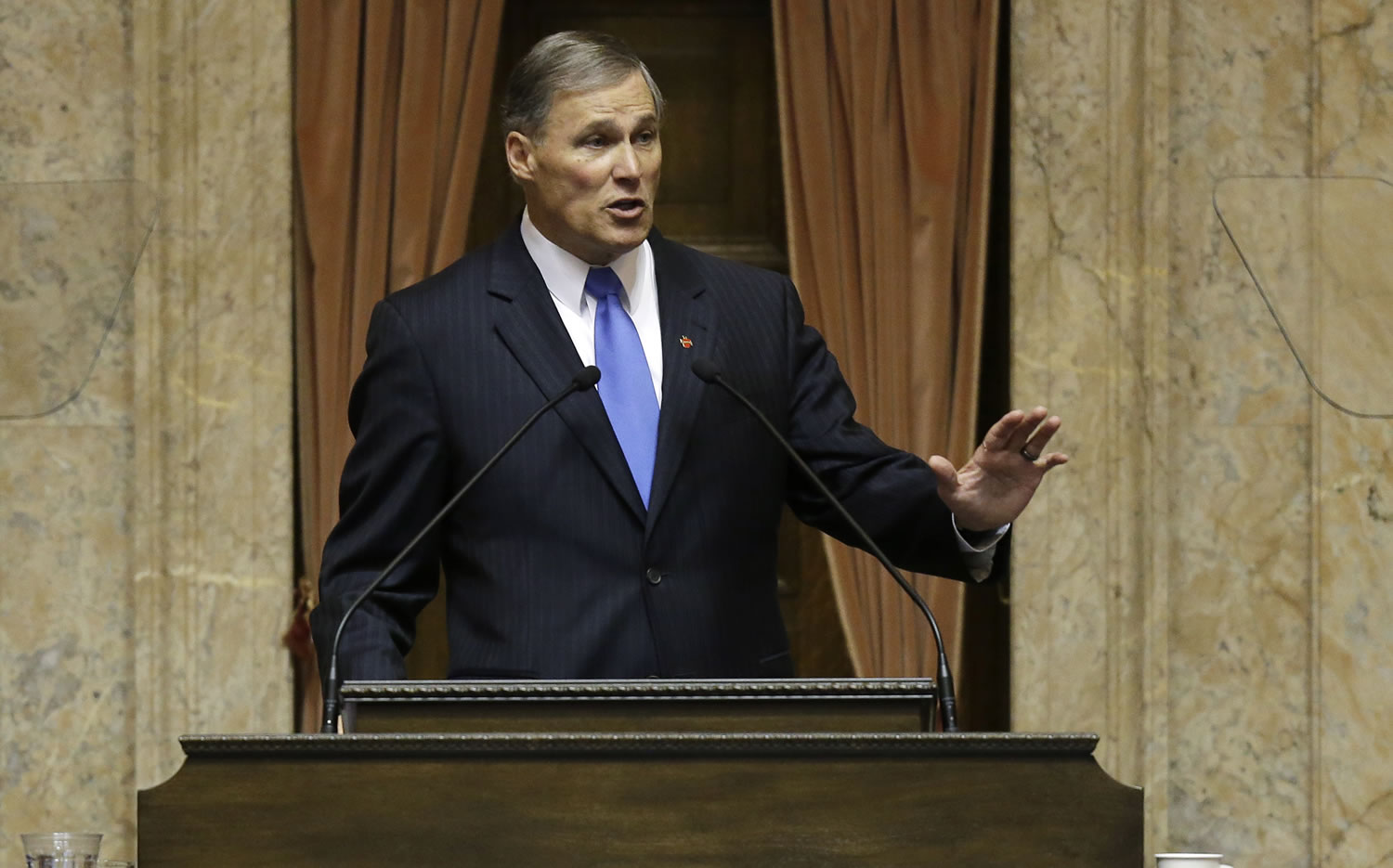 Associated Press files
Gov. Jay Inslee said Wednesday that a special session may give legislators they time needed to patch a more than $1.2 billion deficit for a two-year budget and address the additional money needed to fund basic education.
