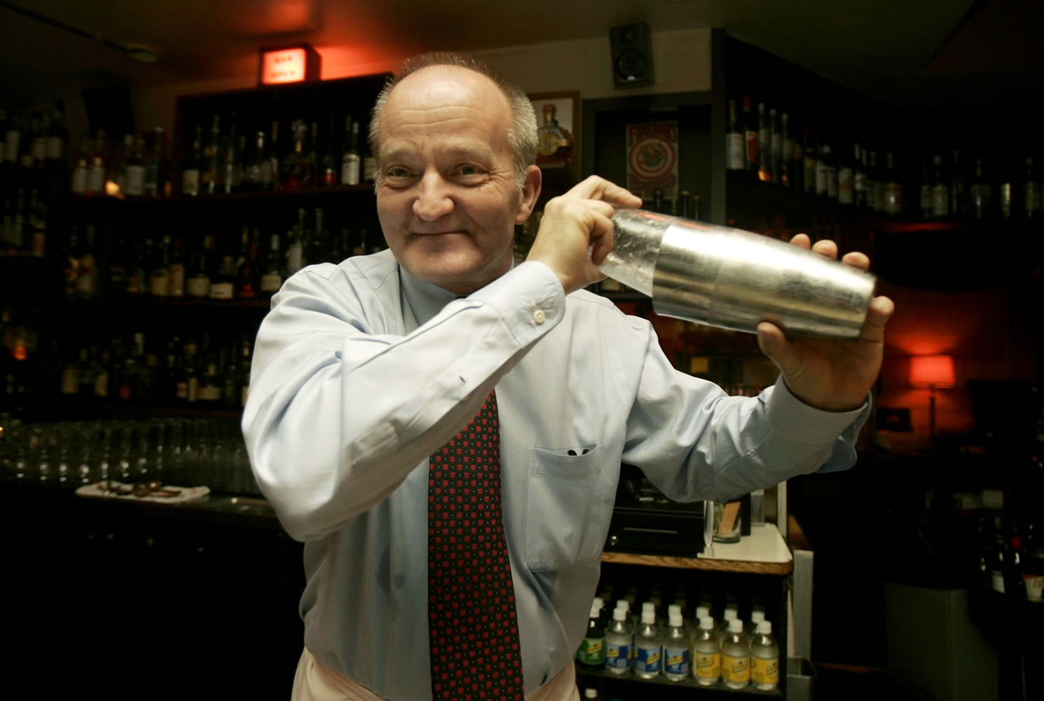 Murray Stenson, then-bartender at Zig Zag Cafe, makes a drink in 2009 in Seattle. Stenson now works at Canon in the Capitol Hill neighborhood of Seattle.