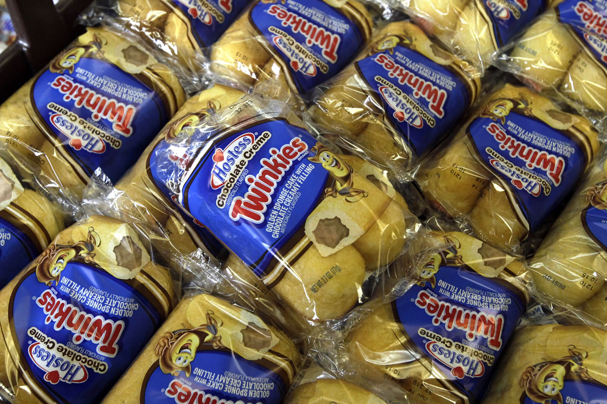 Twinkies baked goods are displayed for sale at the Hostess Brands' bakery in Denver on Friday.