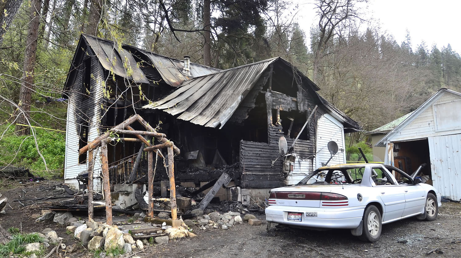 An extension cord hooked to an electric grill on a porch in Orofino, Idaho, shorted out sometime between 10 p.m. Friday and 1:30 a.m. Saturday and burned this house, a northern Idaho fire official said.