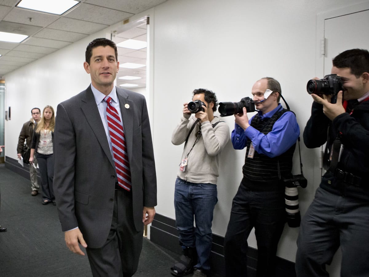 House Budget Committee Chairman Rep. Paul Ryan, R-Wis. walks Nov. 28 on Capitol Hill in Washington.