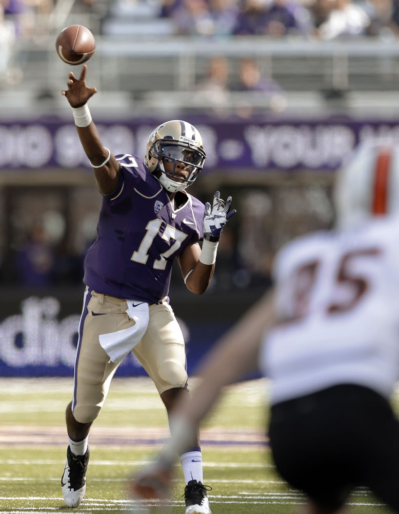 Washington quarterback Keith Price threw for 213 yards and three touchdowns in less than a half of action Saturday against Idaho State.
