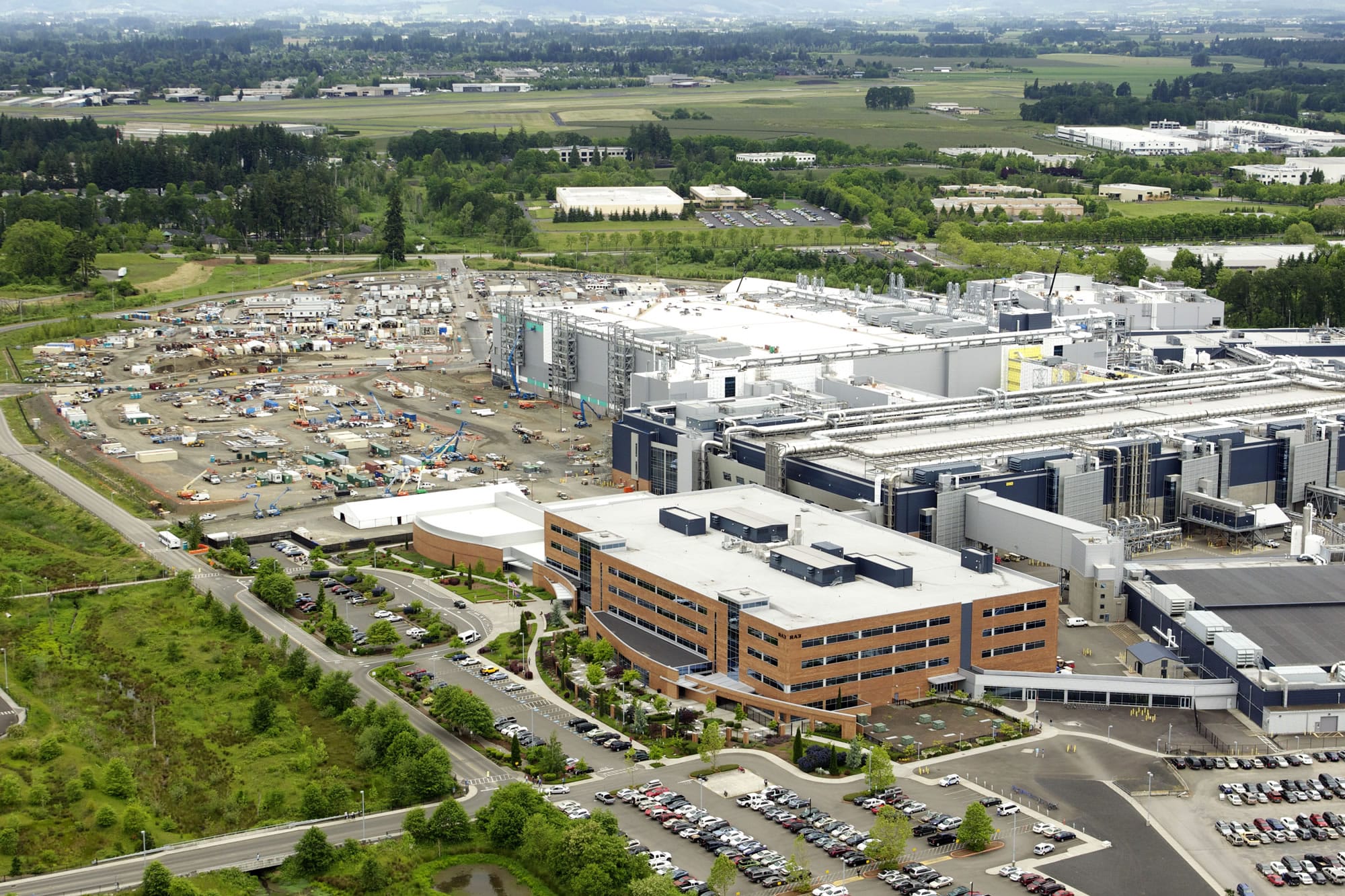 Work continues at Intel's $3 billion research facility in Hillsboro, Ore., in June.