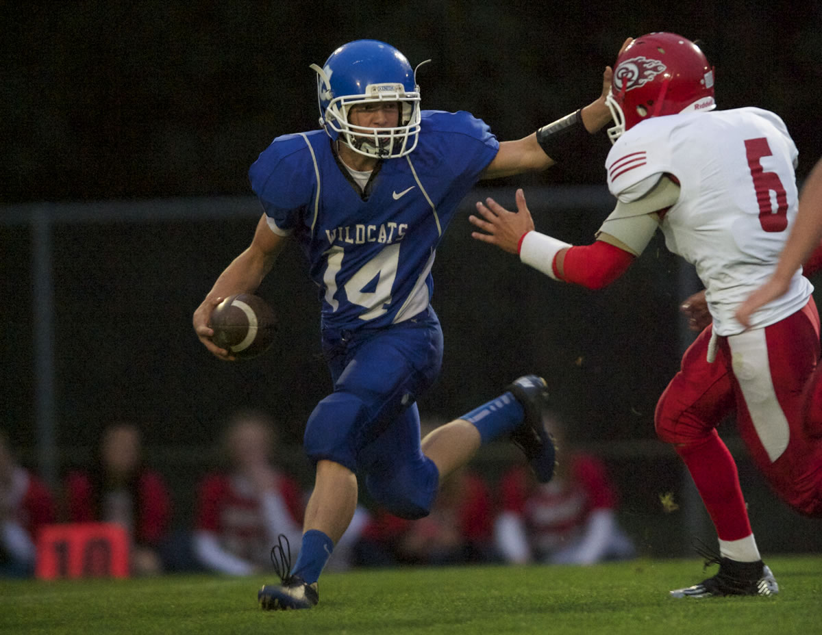 Quarterback Dylan King and the La Center Wildcats will play Woodland for the Trico League championship tonight.