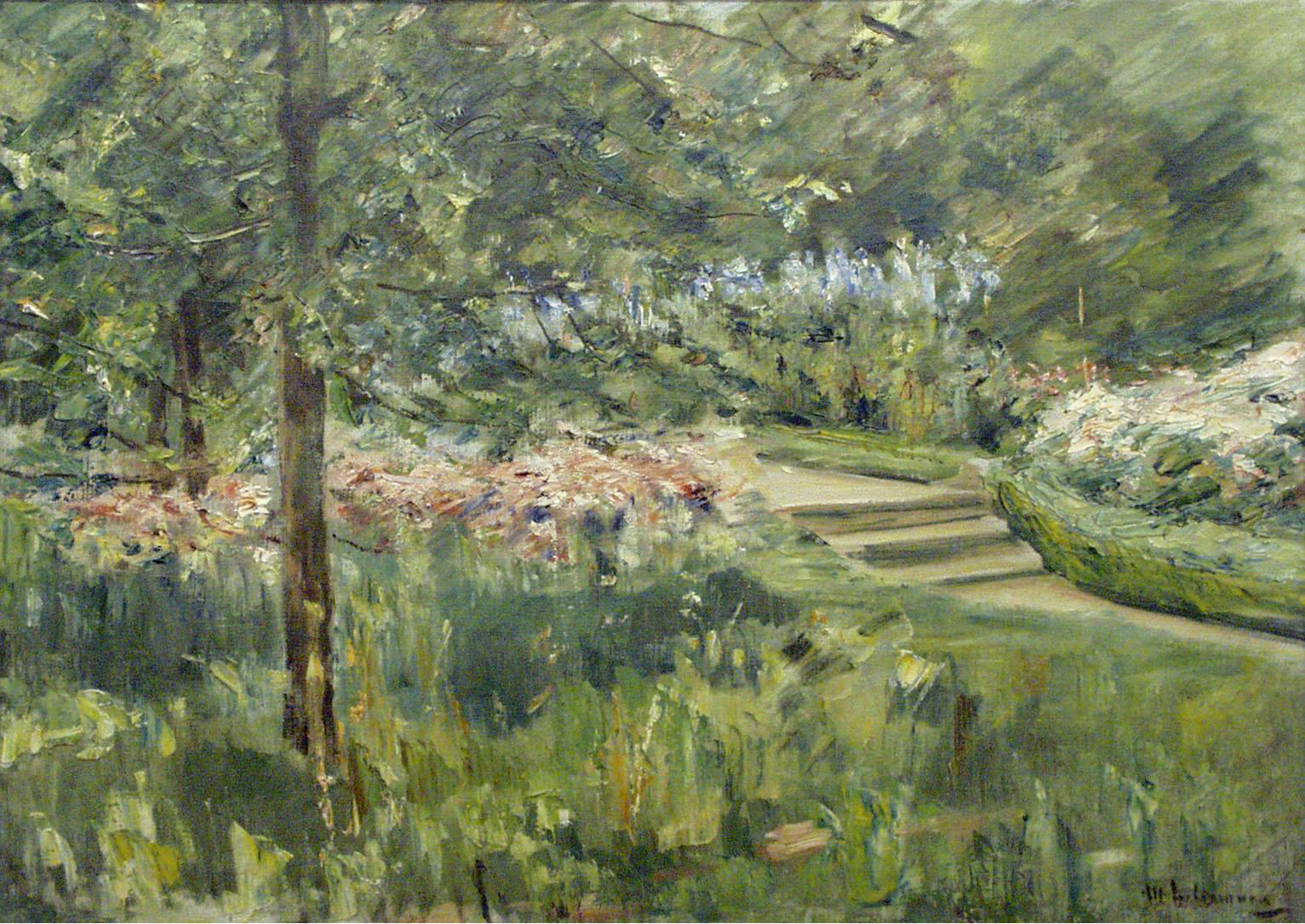 This image provided by the Israel Museum shows the reproduction of the &quot;Garden in Wannsee&quot; painting by the German-Jewish artist Max Liebermann which was confiscated by the Nazis during the World War II.