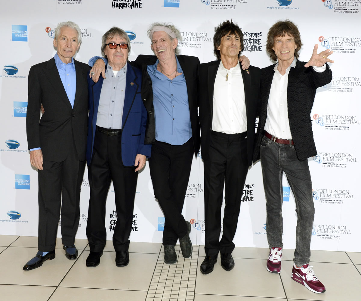 Associated Press files
Charlie Watts, from left, Bill Wyman, Keith Richards, Ronnie Wood and Mick Jagger of The Rolling Stones released another hits compilation with two new songs Tuesday. HBO aired a documentary on their formative years, &quot;Crossfire Hurricane,&quot; on Thursday. Wyman was a member of the band until 1993.