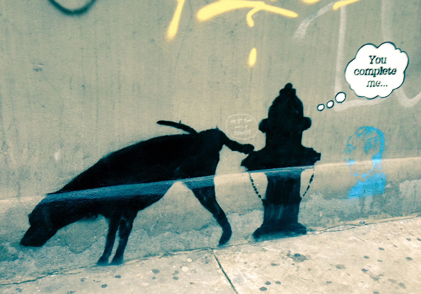 Graffiti by secretive British artist Banksy is seen in New York.