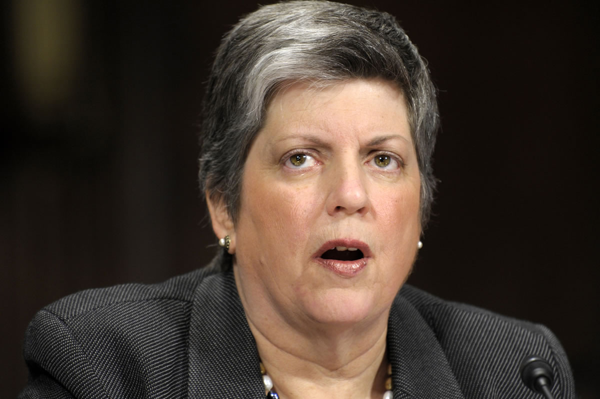 Homeland Security Secretary Janet Napolitano testifies in 2012 on Capitol Hill in Washington. U.S.