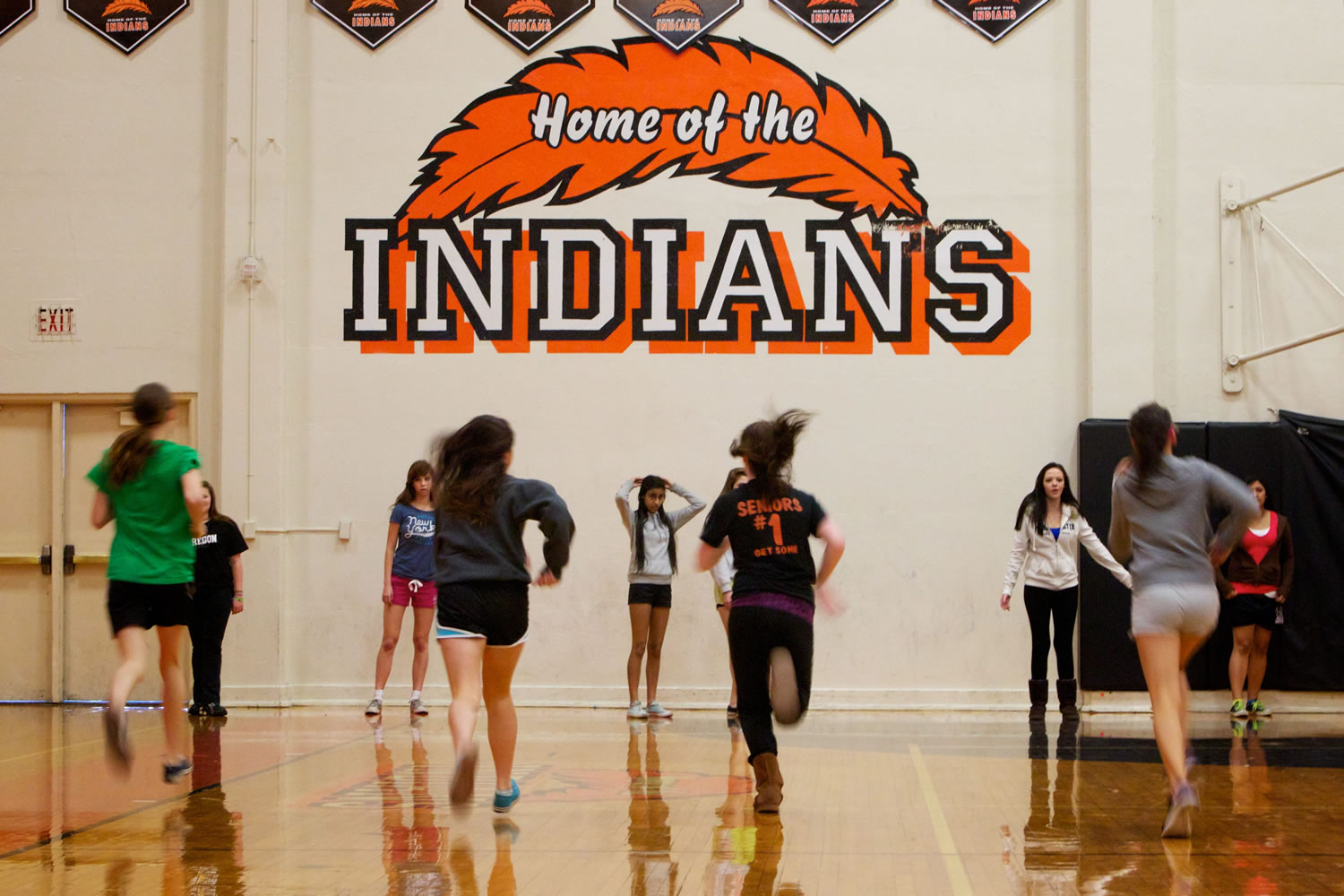 Students work out in the Roseburg High School gym in Roseburg, Ore. in February 2012.