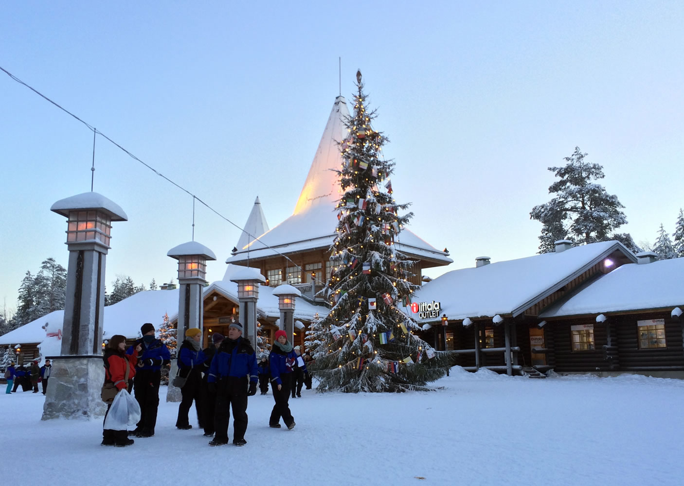 Santa Claus Village, around 5 miles north of Rovaniemi, Finland, attracts more than 300,000 visitors annually.