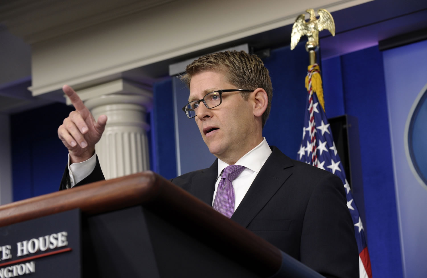 White House press secretary Jay Carney gestures as he speaks during the daily briefing at the White House in Washington on Tuesday.