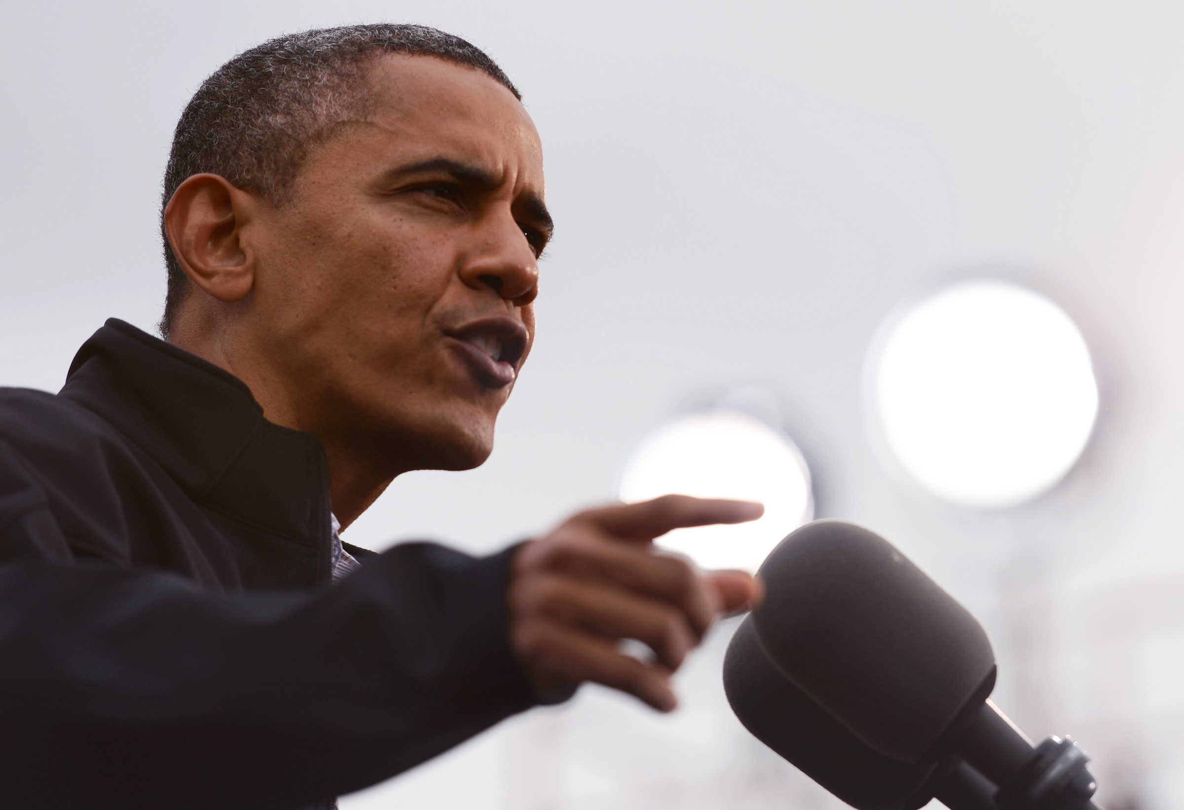 President Barack Obama speaks during a post-debate rally, Thursday at Sloan's Lake Park in Denver.