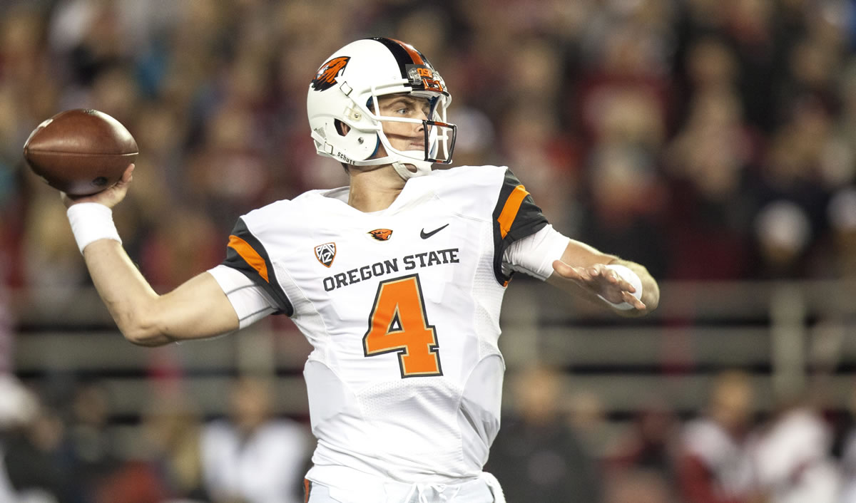 Oregon State quarterback Sean Mannion is averaging 418.5 passing yards per game, which leads all FBS quarterbacks.