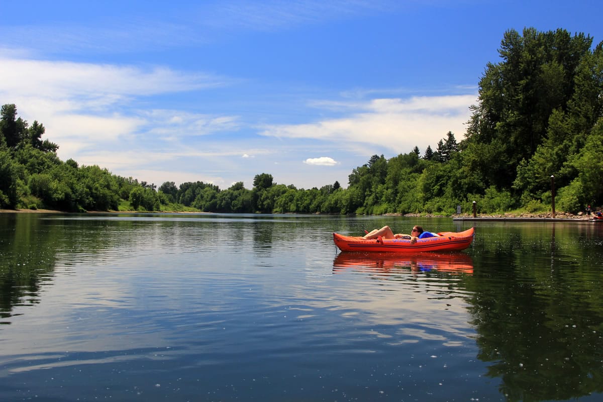 Zach Urness/The Statesman Journal
Robyn Orr of Salem enjoys a relaxing float June 22 on the Willamette River near Salem, Ore.