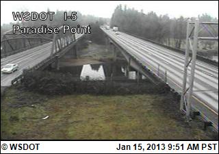 Interstate 5 was moving at Paradise Point this morning, but roads in nearby hills were icy.