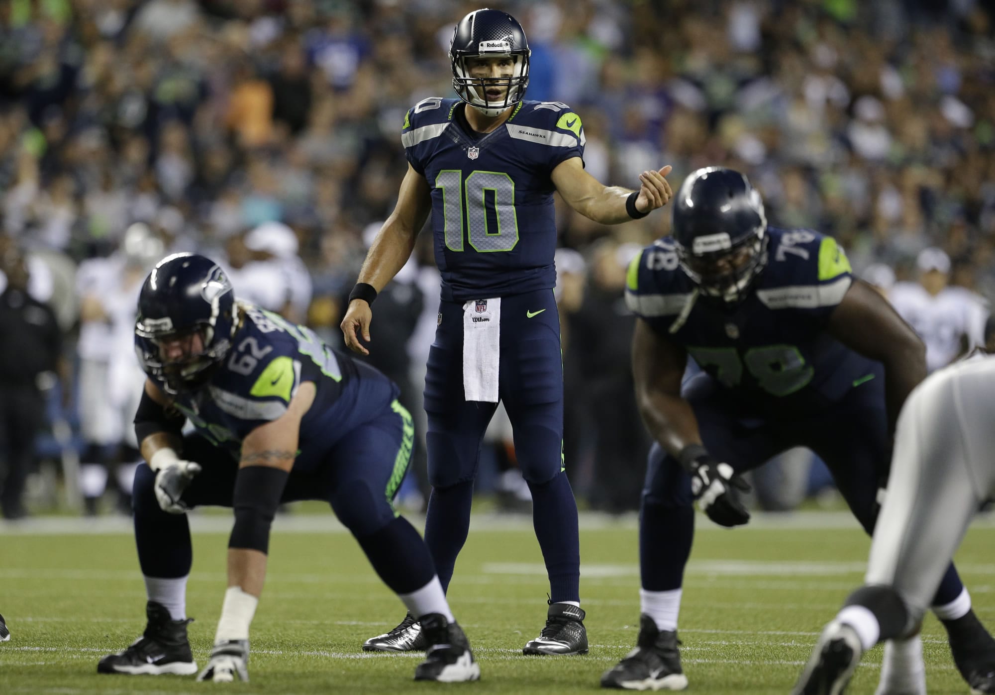 Quarterback Brady Quinn (10) was among the final cuts by the Seattle Seahawks on Saturday.
