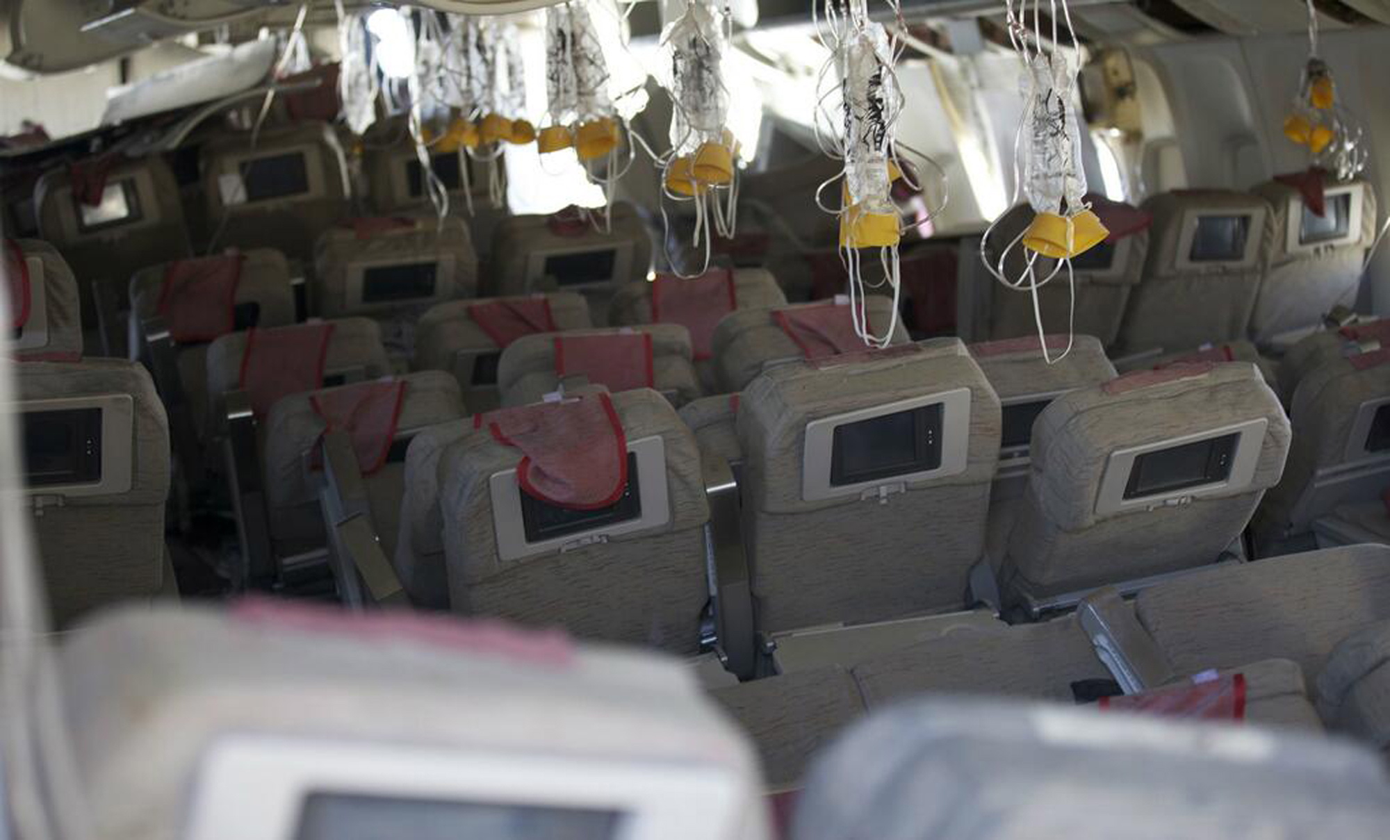 National Transportation Safety Board
The interior of the Boeing 777 Asiana Airlines Flight 214 aircraft is seen Sunday, a day after the flight crashed upon landing at San Francisco International Airport.